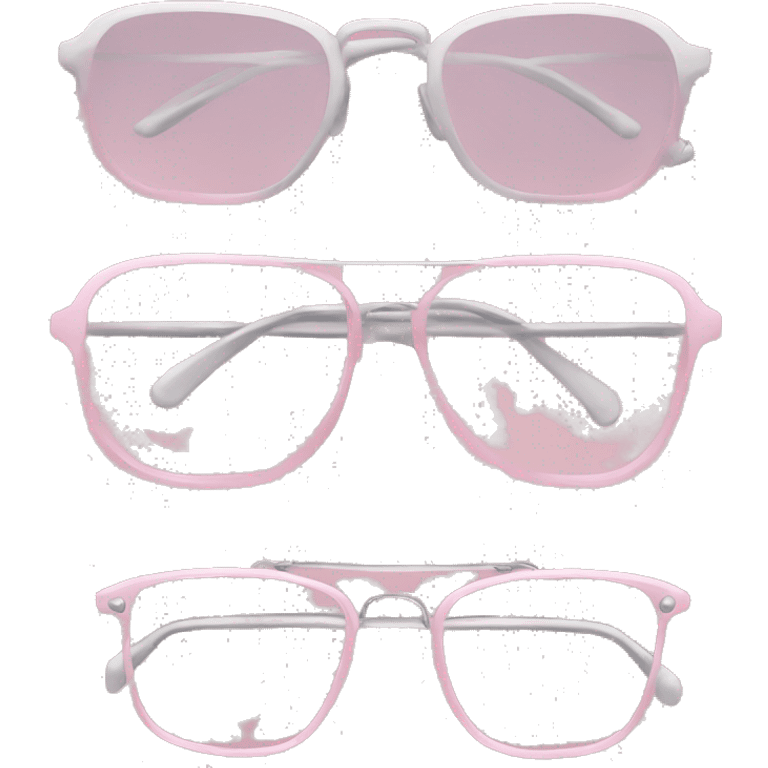 Pastel Pink and silver glasses emoji