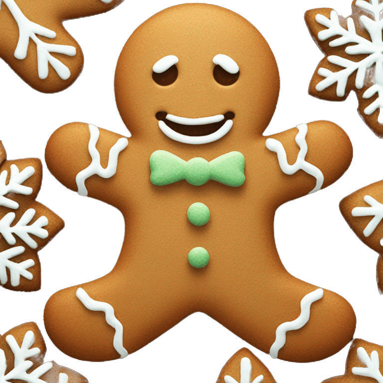 Gingerbread man with a snowflake  emoji