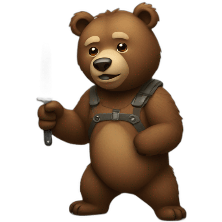 Bear with knife emoji