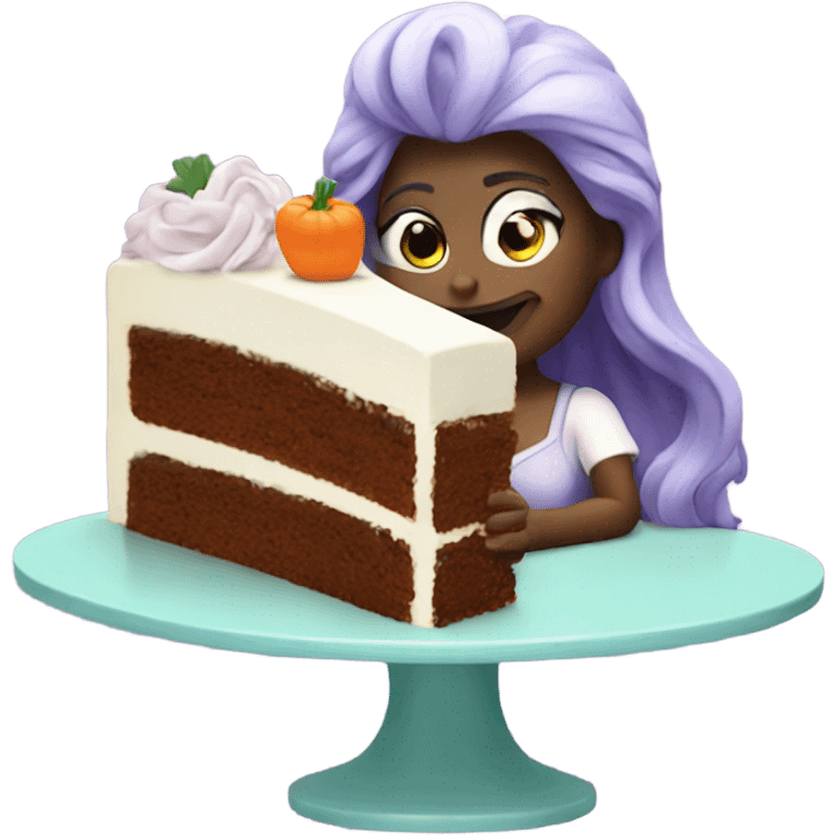 Ursula eating carrot cake  emoji