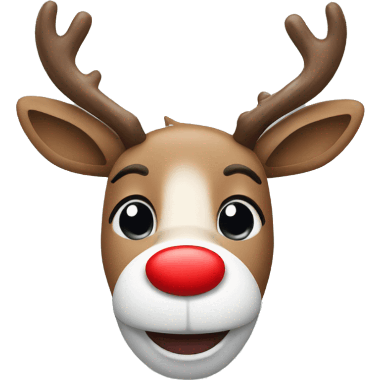 Reindeer with red nose smile  emoji