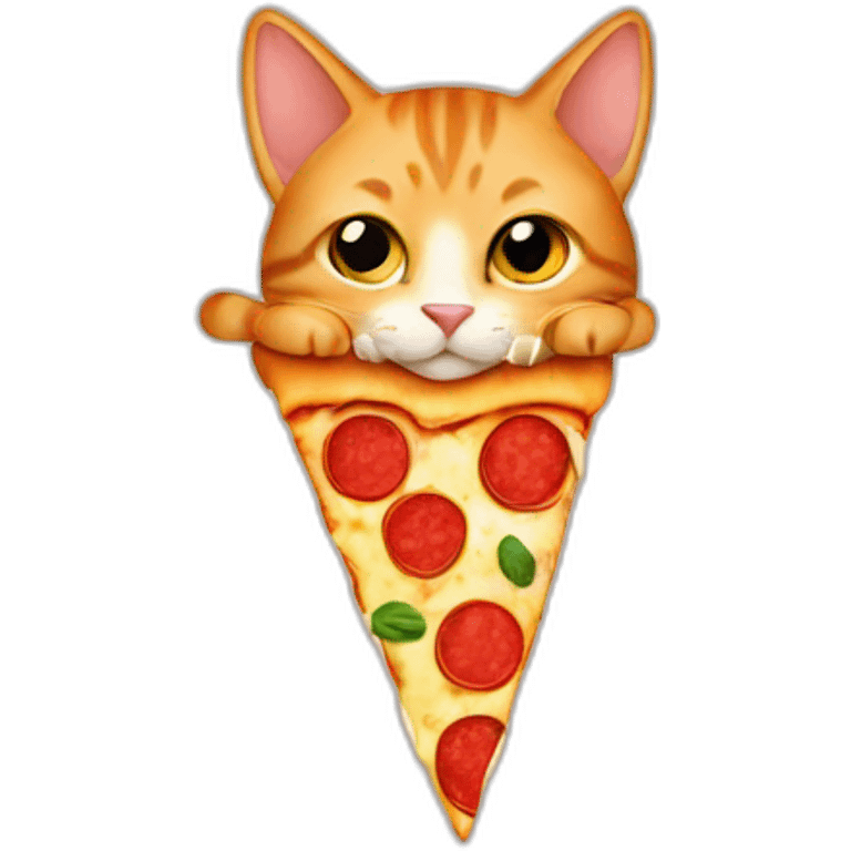 pizza in the shape of cat emoji