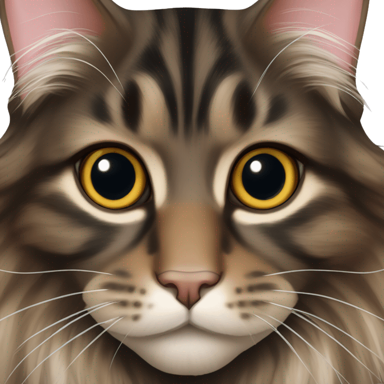 dark brown and black tabby maine coon emoji