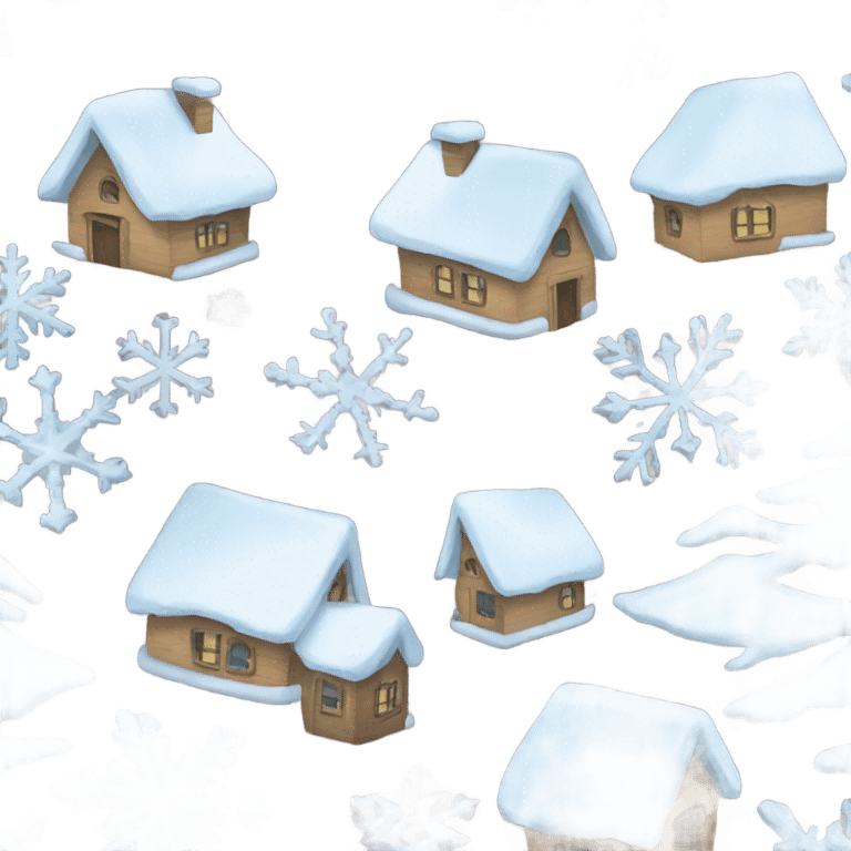 Winter house snowflakes emoji