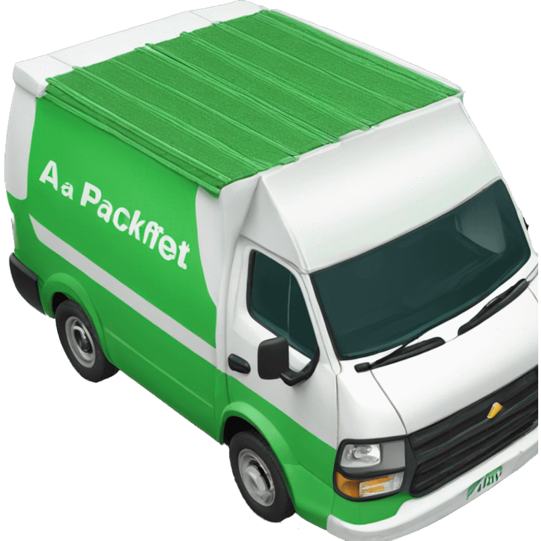 A green packfleet electric delivery van emoji