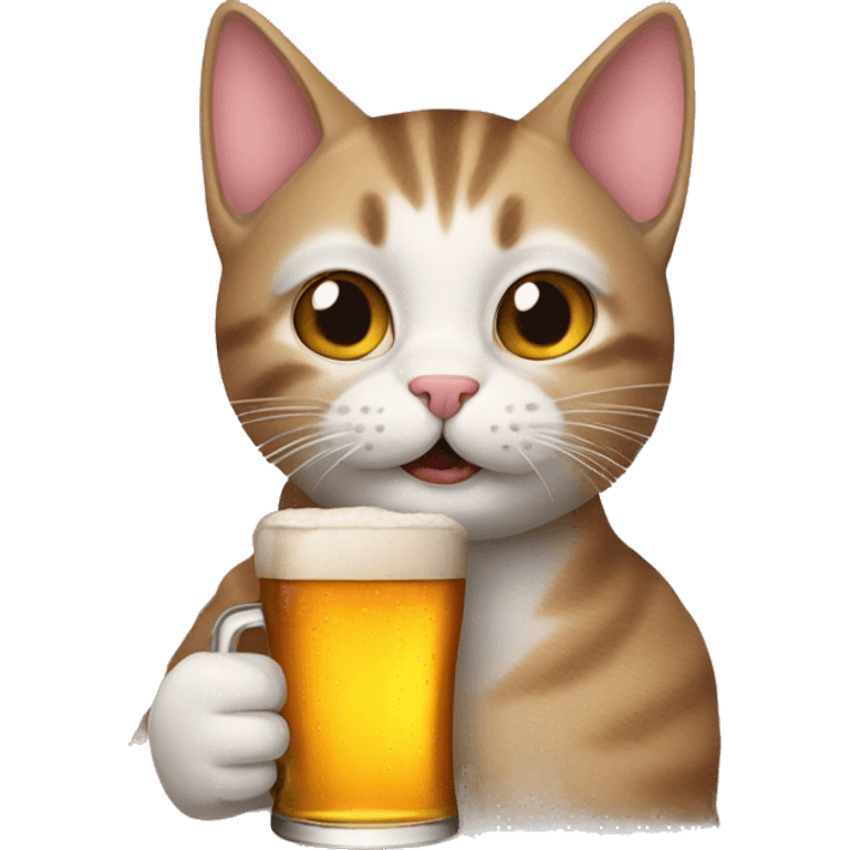 cat drinking beer emoji