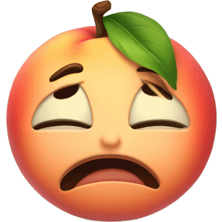 a crying peach emoji