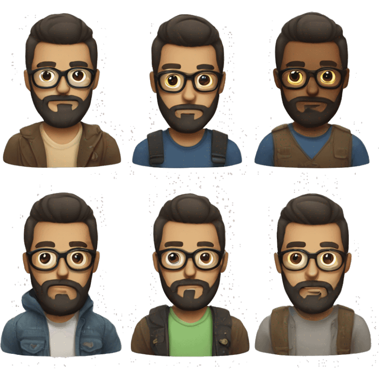 hipster men with glasses and beard emoji