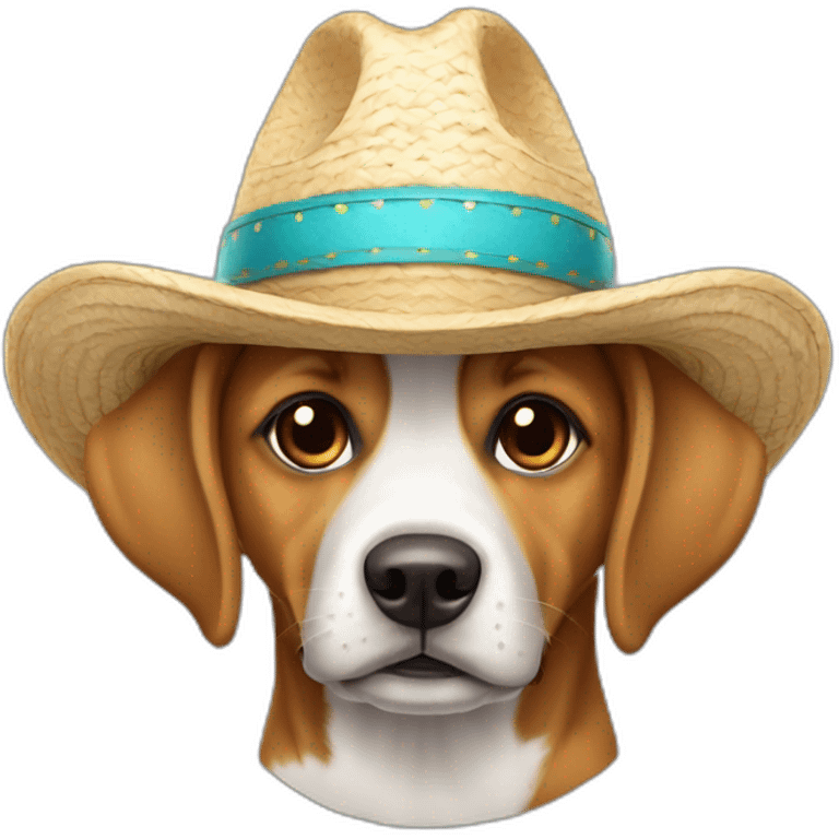 un perro con sombrero emoji