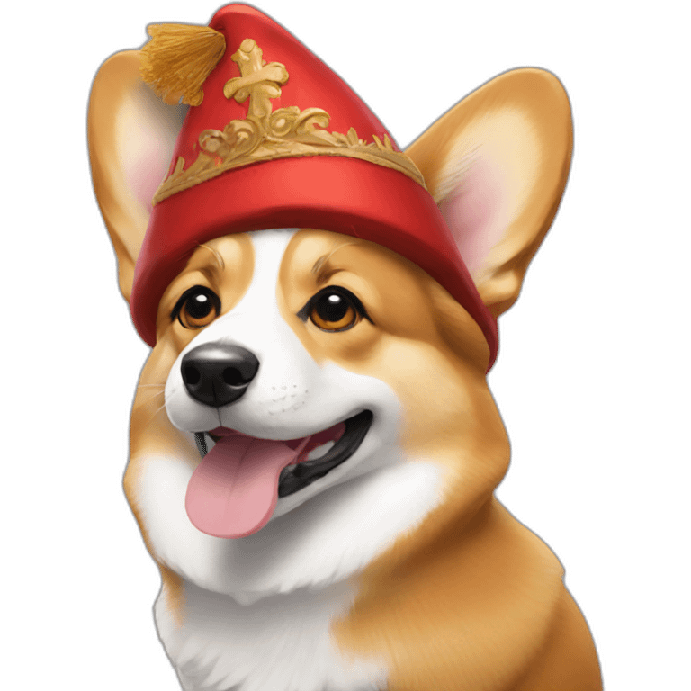 corgi wearing a russian hat emoji