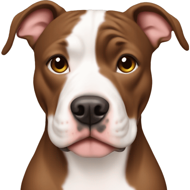 Cute brown and white pitbull  emoji