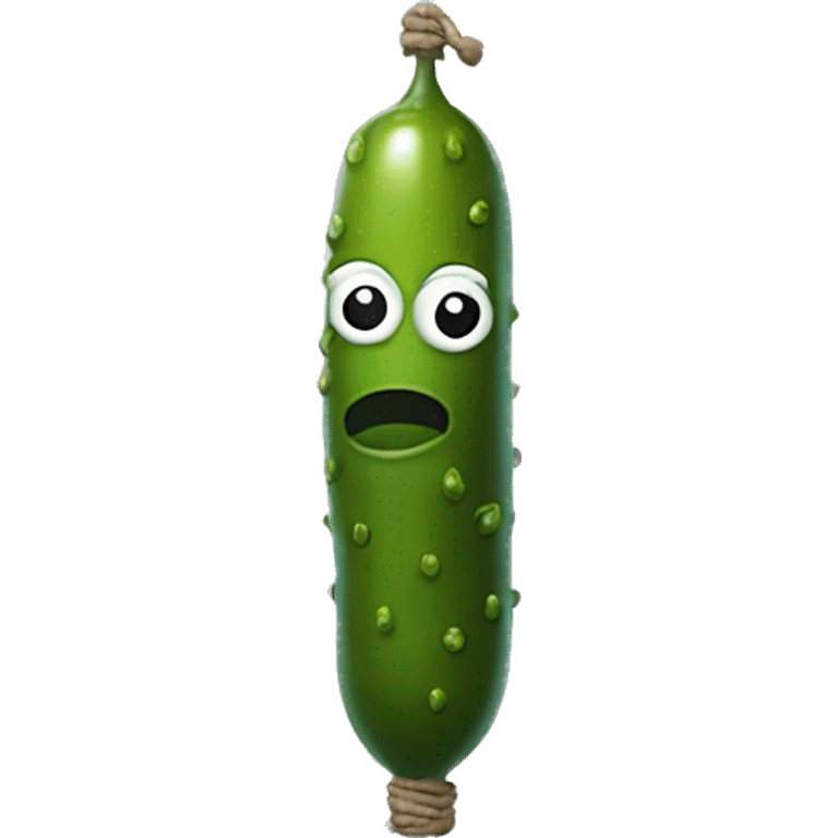 Pickle on the end of a fishing pole emoji