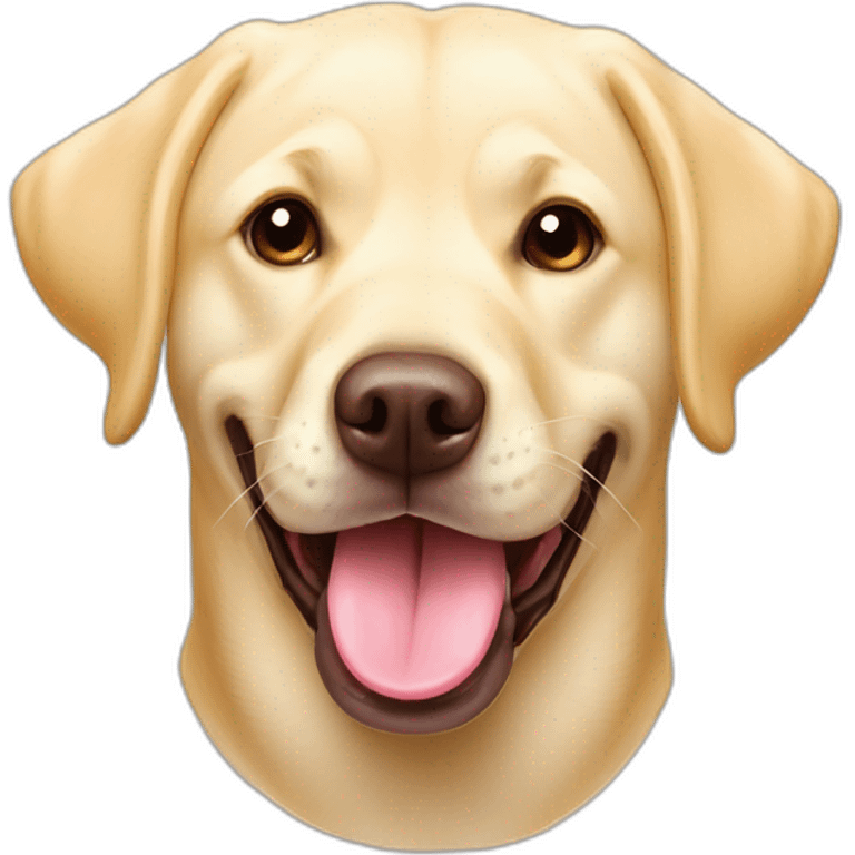 Light yellow English Labrador retriever long big tongue chubby face happy emoji