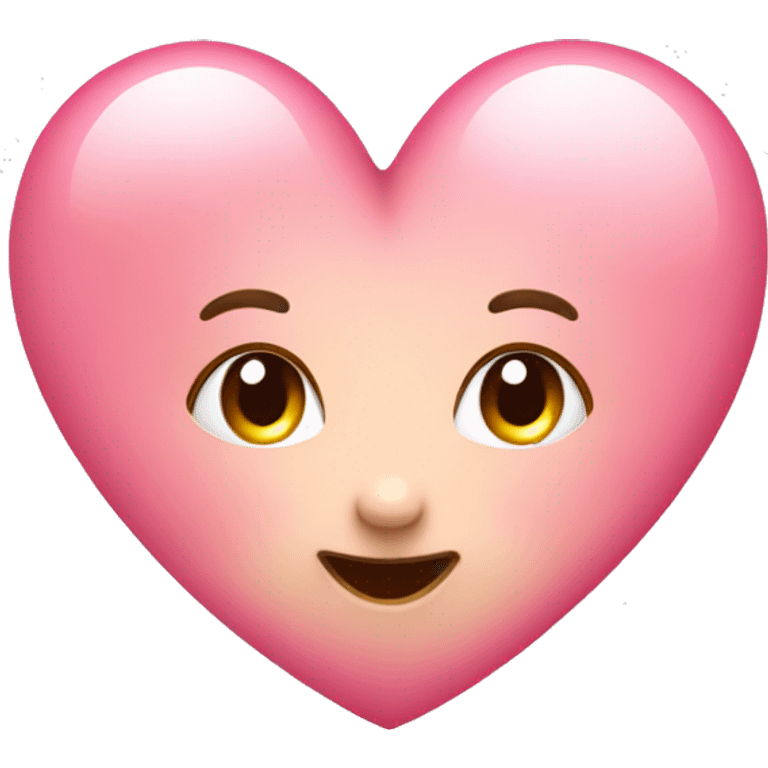 Cute blushing pink heart  emoji