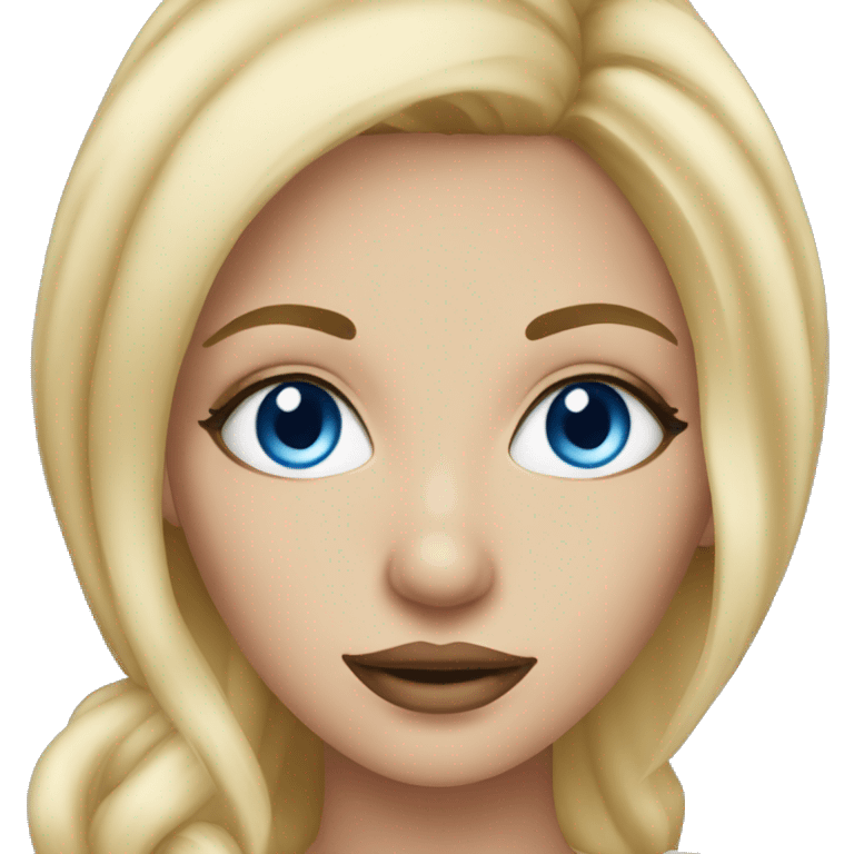 Blue eye Blonde girl wearing make up emoji