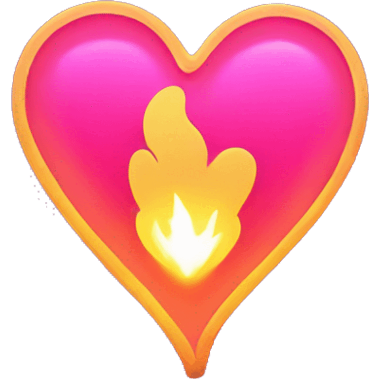 neon heart on fire emoji