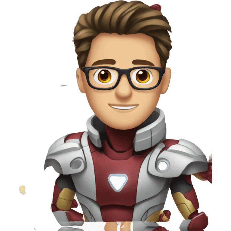 white nerd guy inside ironman suit emoji