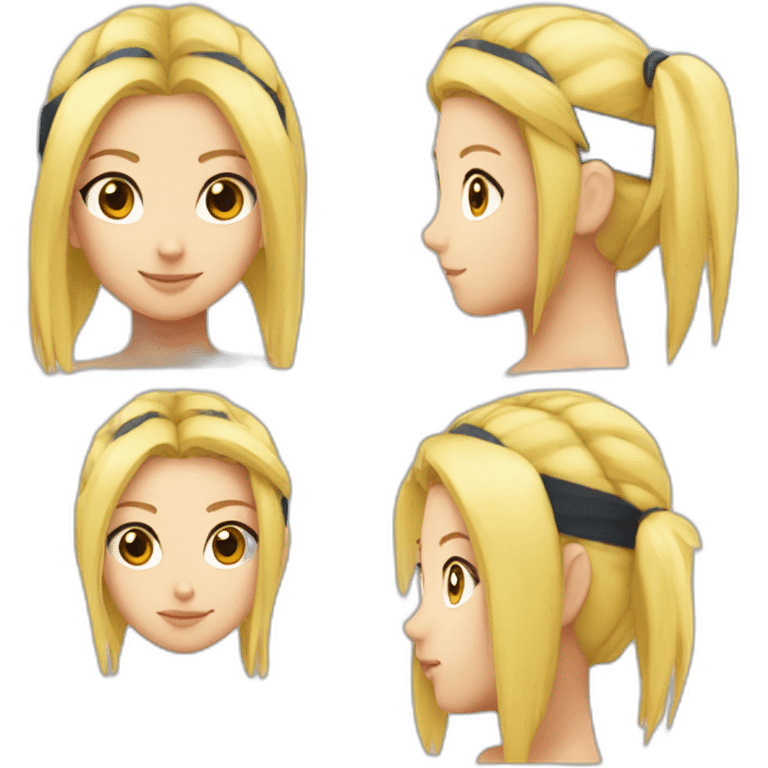 Fille blonde avec le bandeau de naruto emoji