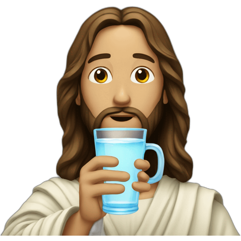  Jesus with water glass emoji