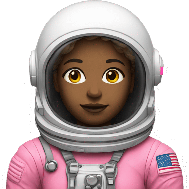 an astronaut neon pink white female emoji