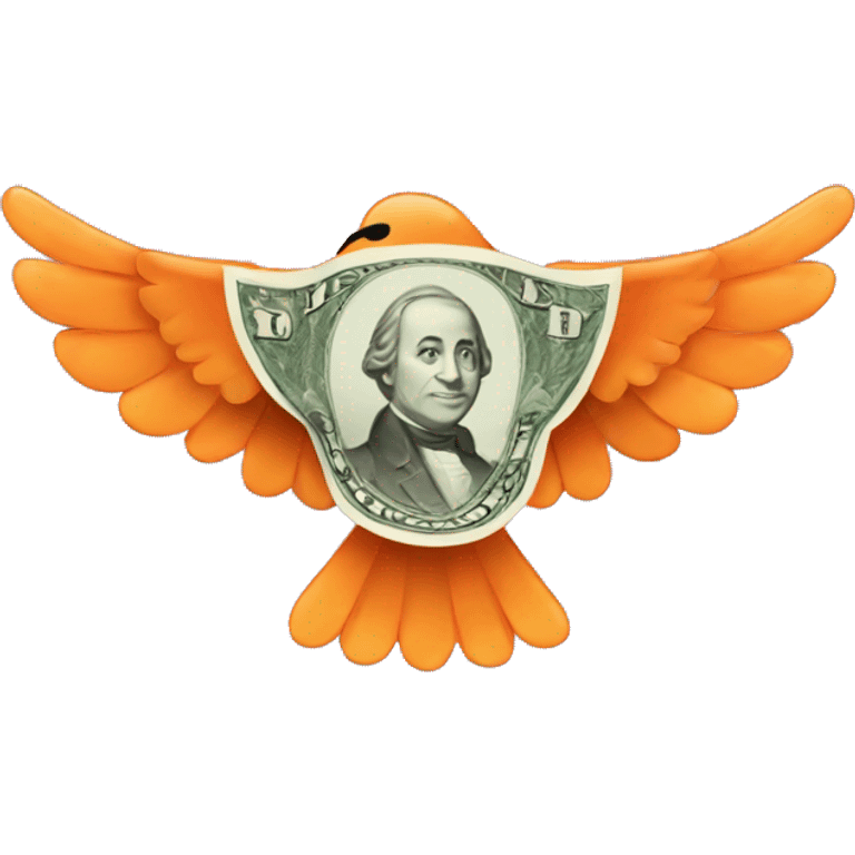 The banknote with orange wings emoji