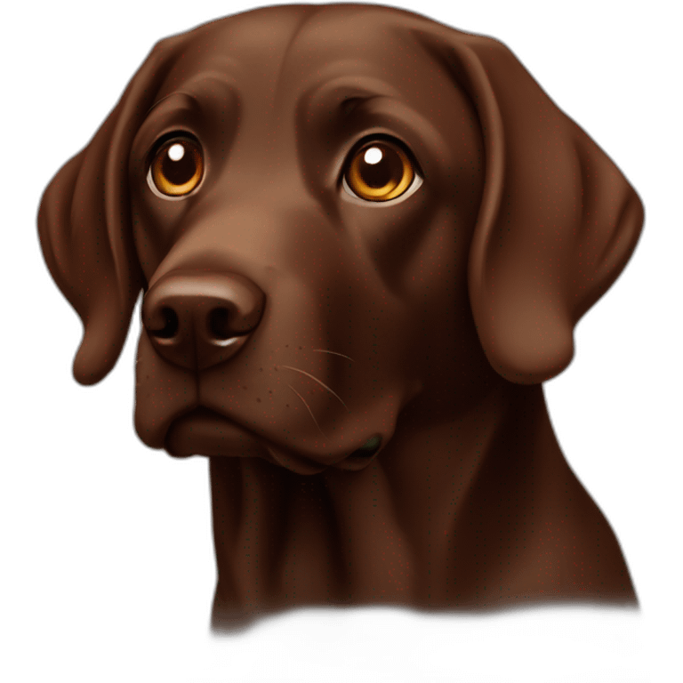 Labrador Retriver chocolate color looks like Harry Potter emoji