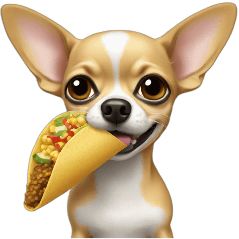 Chihuahua eating a taco like corn of the cob emoji