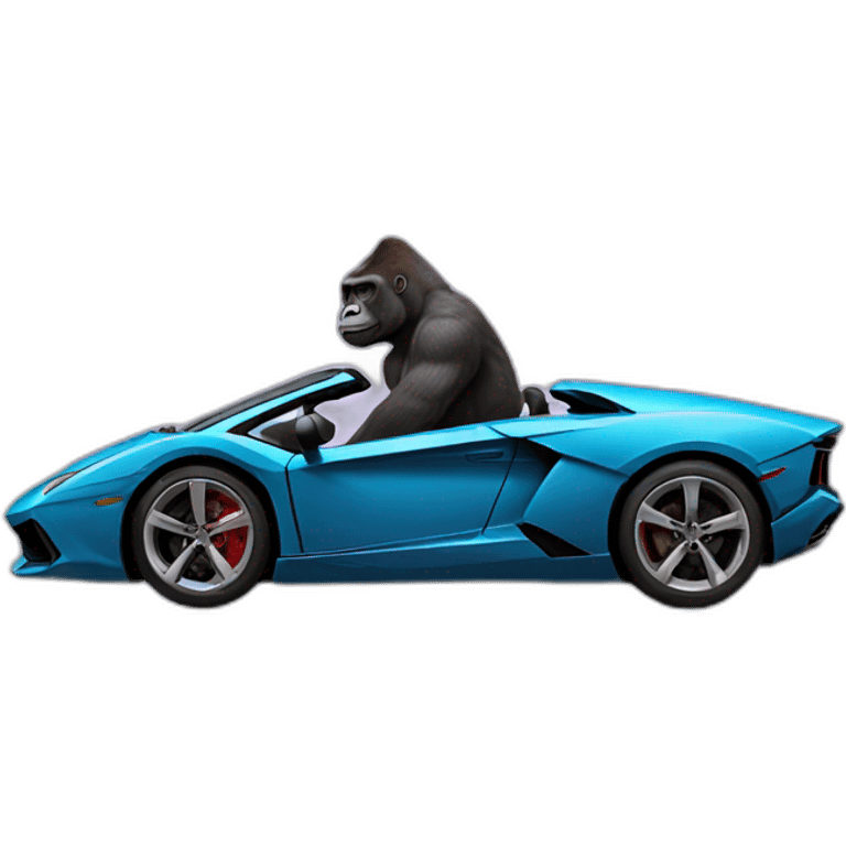 Gorilla driving a Lambo emoji