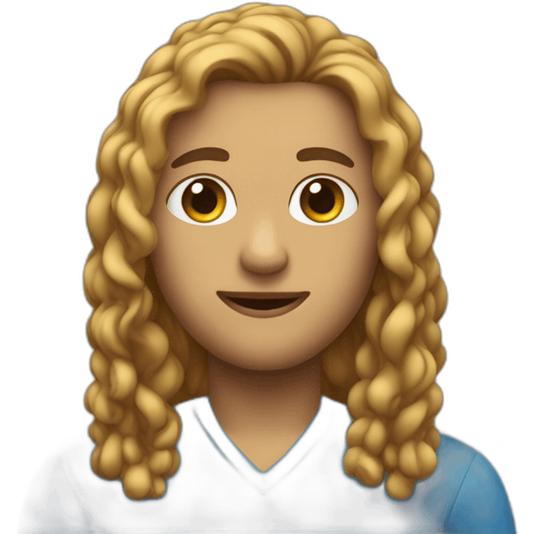 humano con el pelo largo de color azul emoji