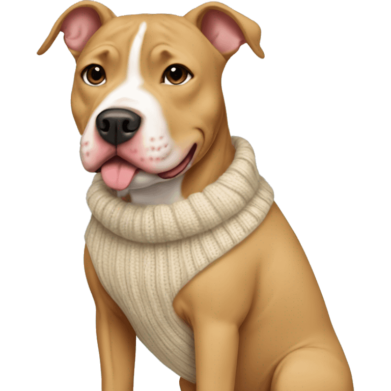 tan pitbull mix with sweater emoji