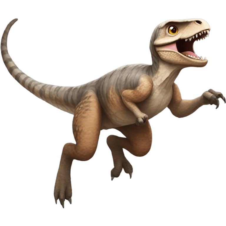 Raptor jumping emoji