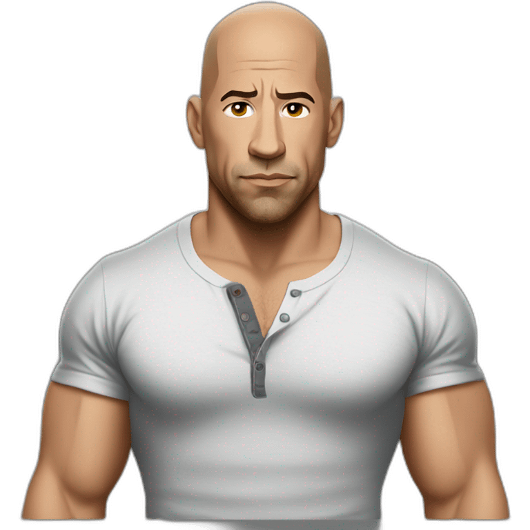 vin diesel serious cartoon wearing henley  emoji