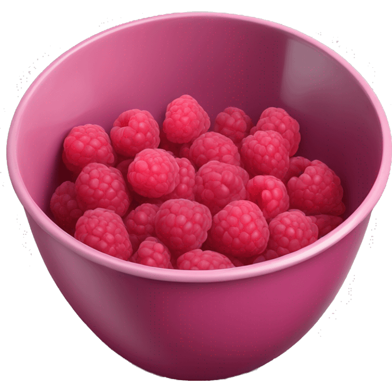 Realistic raspberry color mixing bowl emoji