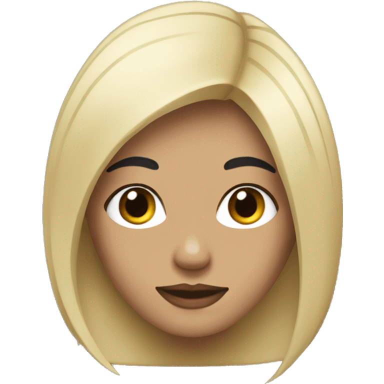 woman with black hair with blonde streaks wolfcut  emoji