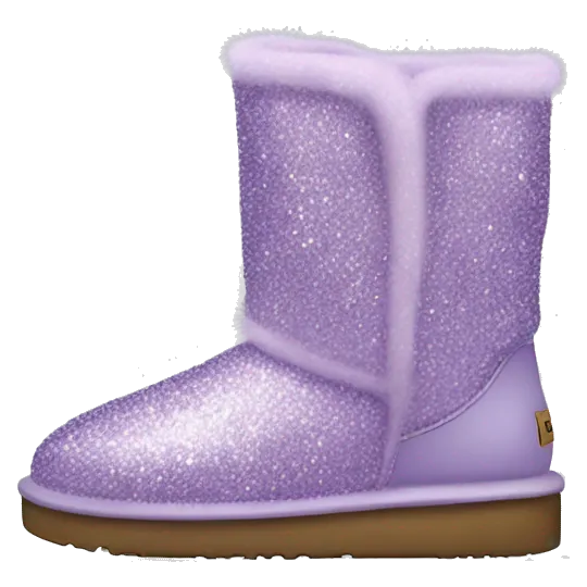 Realistic purple glitter and fur Ugg boots. emoji AI Emoji Generator