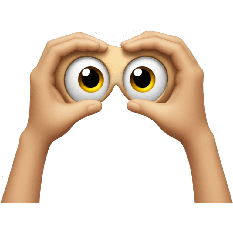 Peeking through 1 eye with hands over other  emoji