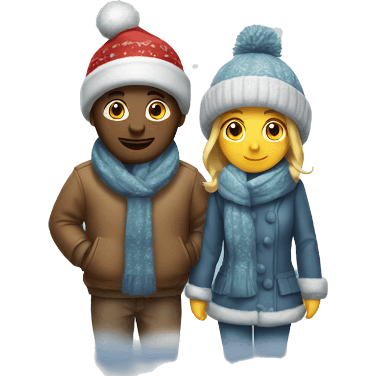 Christmas winter and cozy couple emoji