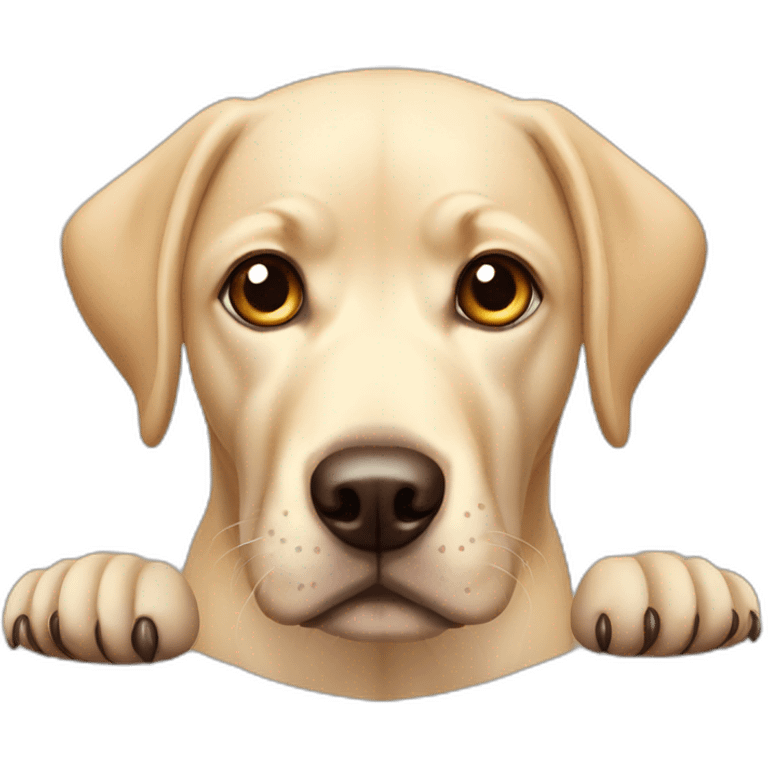 A labrador whipet with big eyes emoji