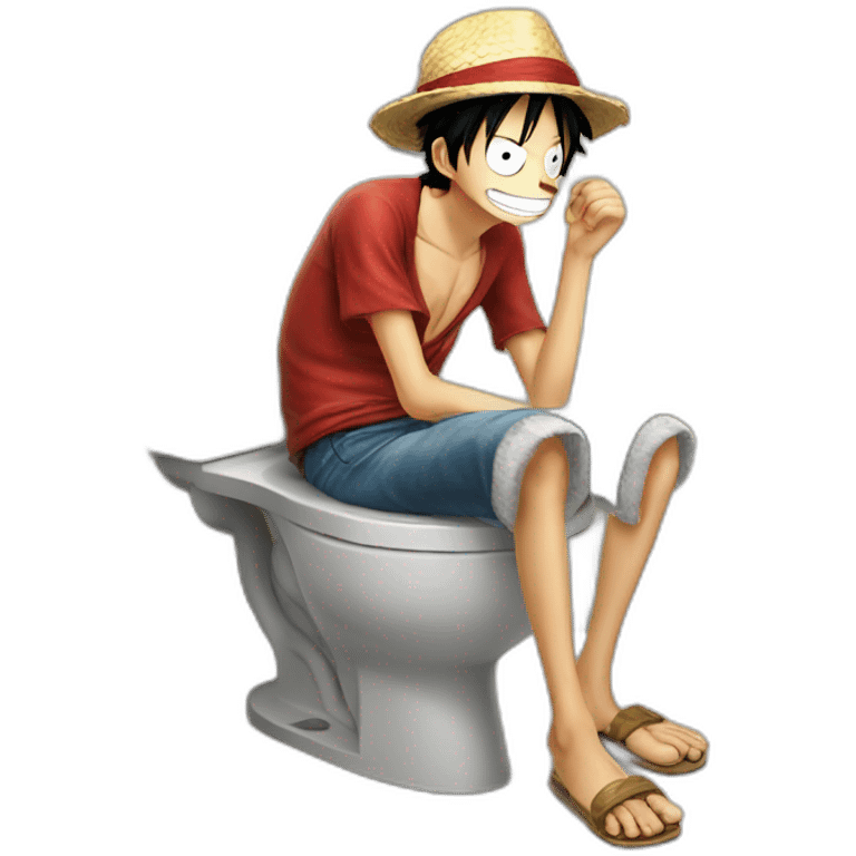 Luffy aux toilettes emoji