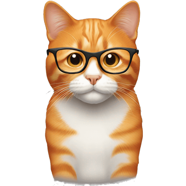 orange cat with glasses emoji