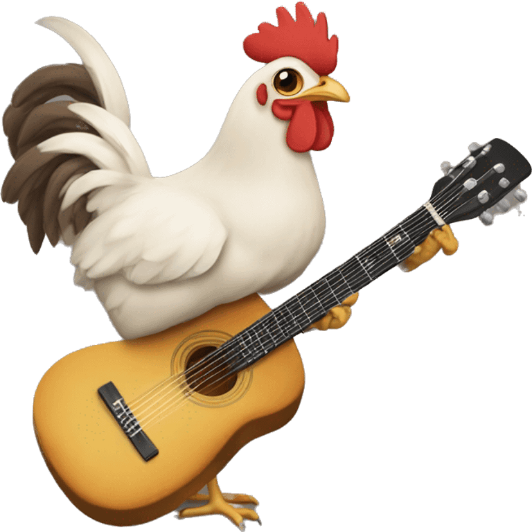 Gallina che suona la chitarra emoji