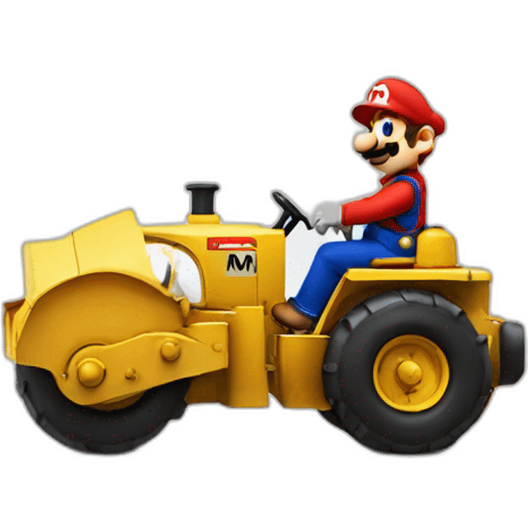 mario driving a steamroller emoji