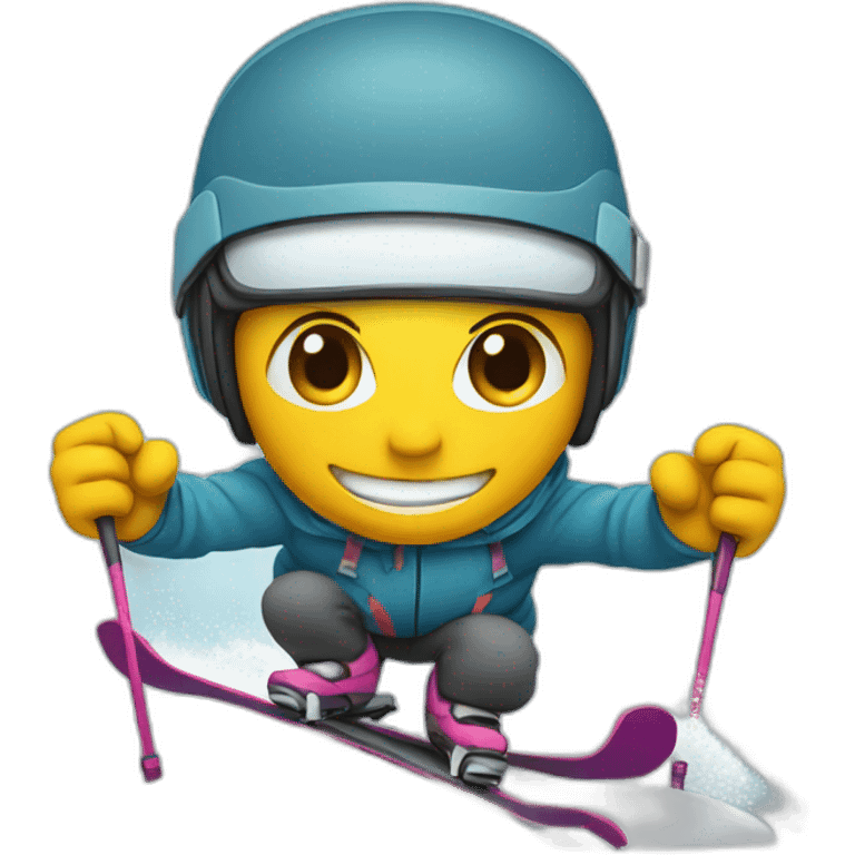 Skiing in powder emoji