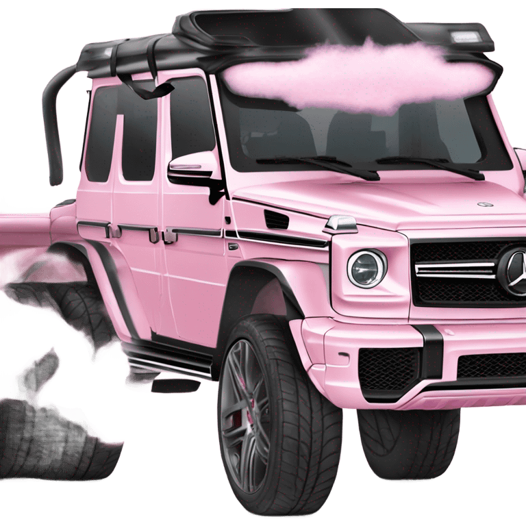 whole view Mercedes-Benz G63 AMG light pink emoji