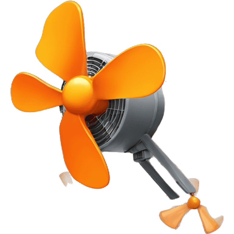 3D Orange Electric Fan emoji