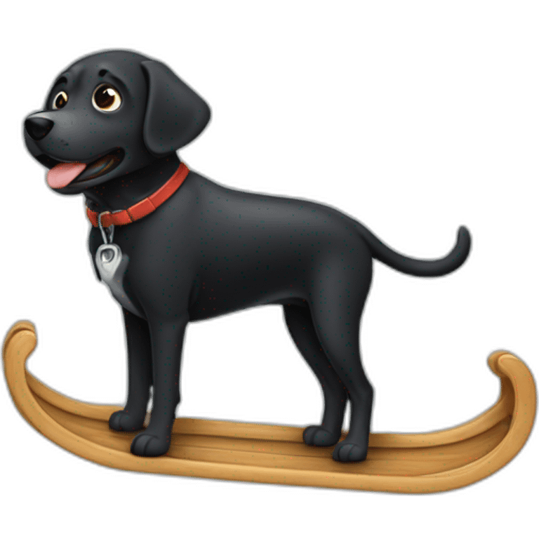 Un chien noir qui fais du toboggan emoji