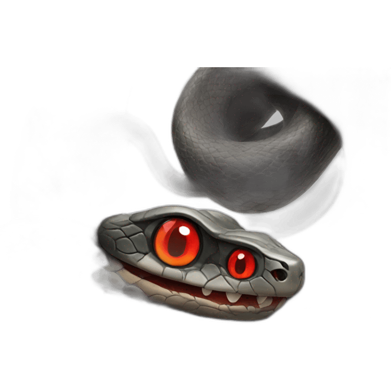 Very big Black Snake with Red eyes emoji