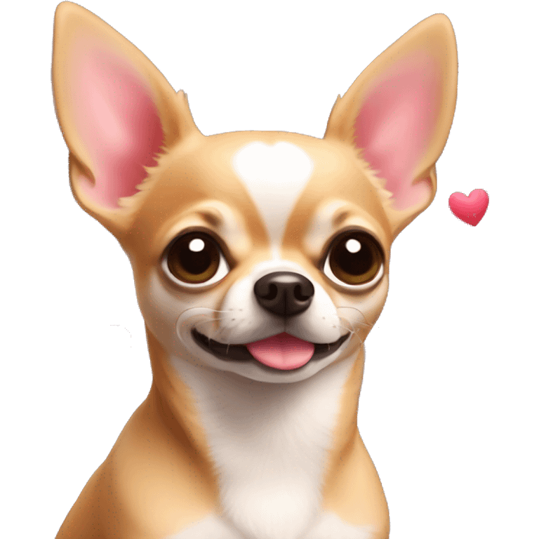 Chihuahua con corazones emoji