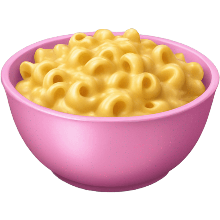 Pink bowl of Mac and cheese emoji