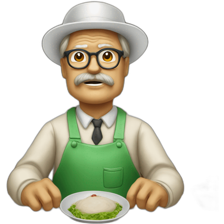 Theodore Roosevelt as a lunch lady emoji